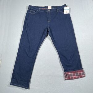 Dickies Flannel Lined Jeans Women's Dark Wash Blue Size 22 R‎ Measure 44x32 NWT
